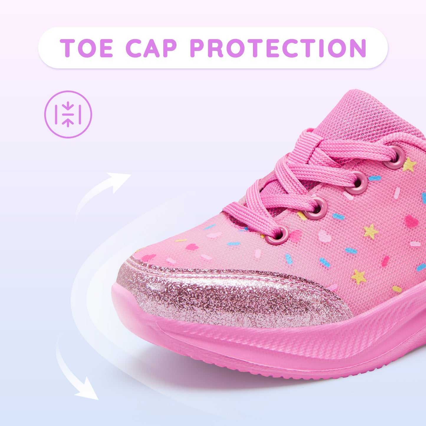 girls sneakers kids lightweight running shoes dessert-inspired gradient foundation look