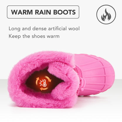 Toddler Girls Rose-pink glitter Winter Snow Boots