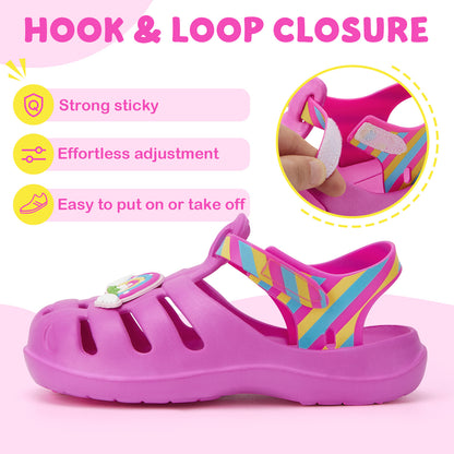 Kids Pink Rainbow Wings Roman Sandals - Fairy Wing Gladiator Beach Shoes - FUNCOO