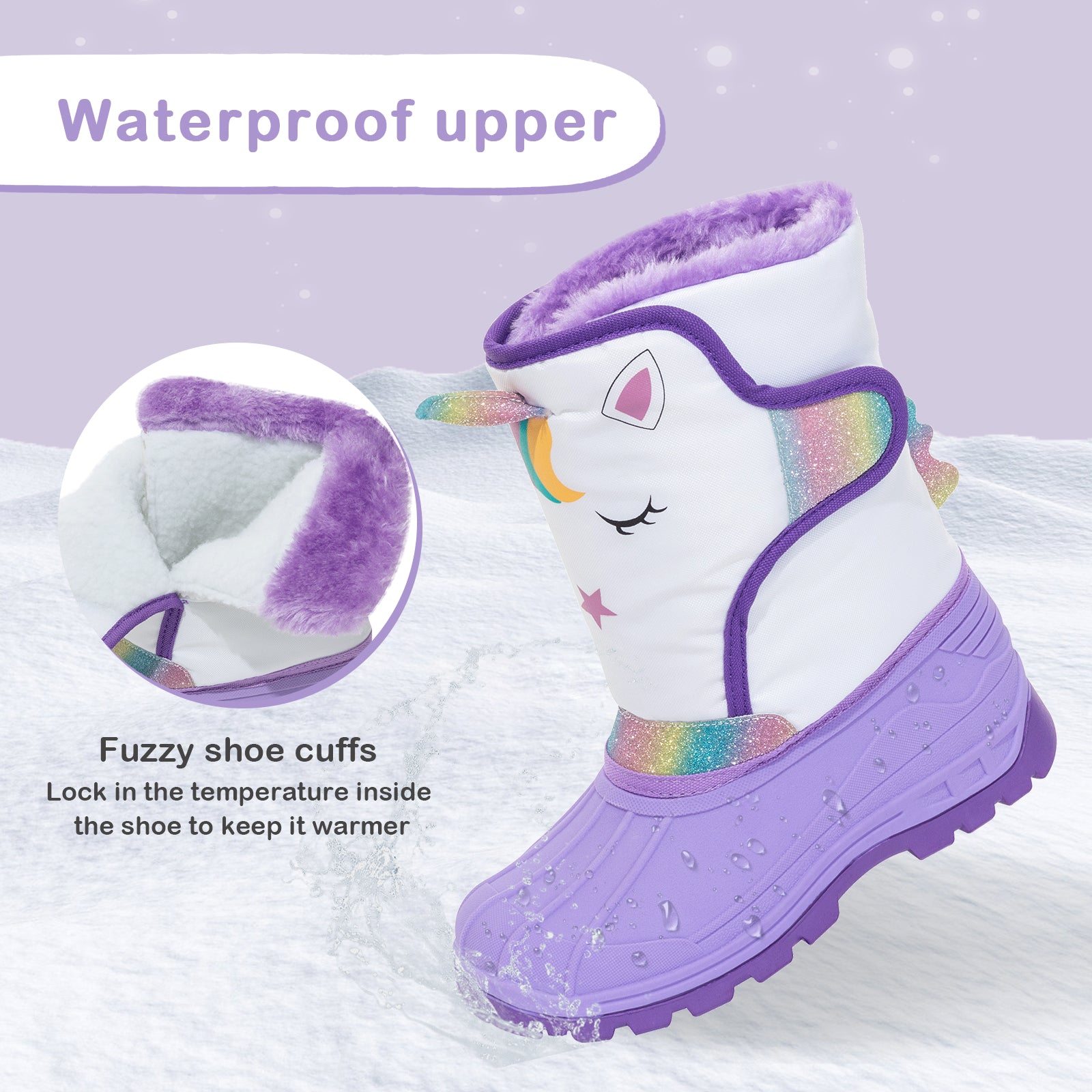Toddler Girls Winter Snow Boots - FUNCOO