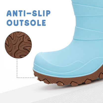 Toddler Kids Light Blue Winter Rain Boots