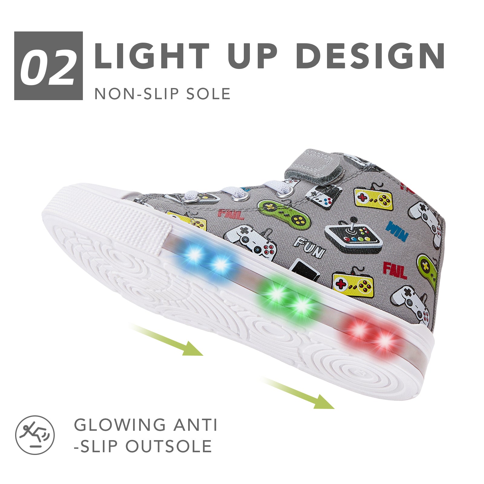 Boys Lightweight High Top Kids Canvas Shoes - FUNCOO