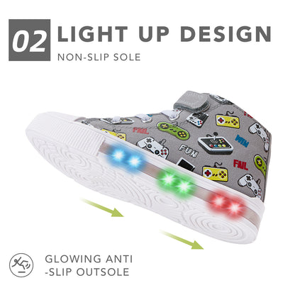 Boys Lightweight High Top Kids Canvas Shoes - FUNCOO