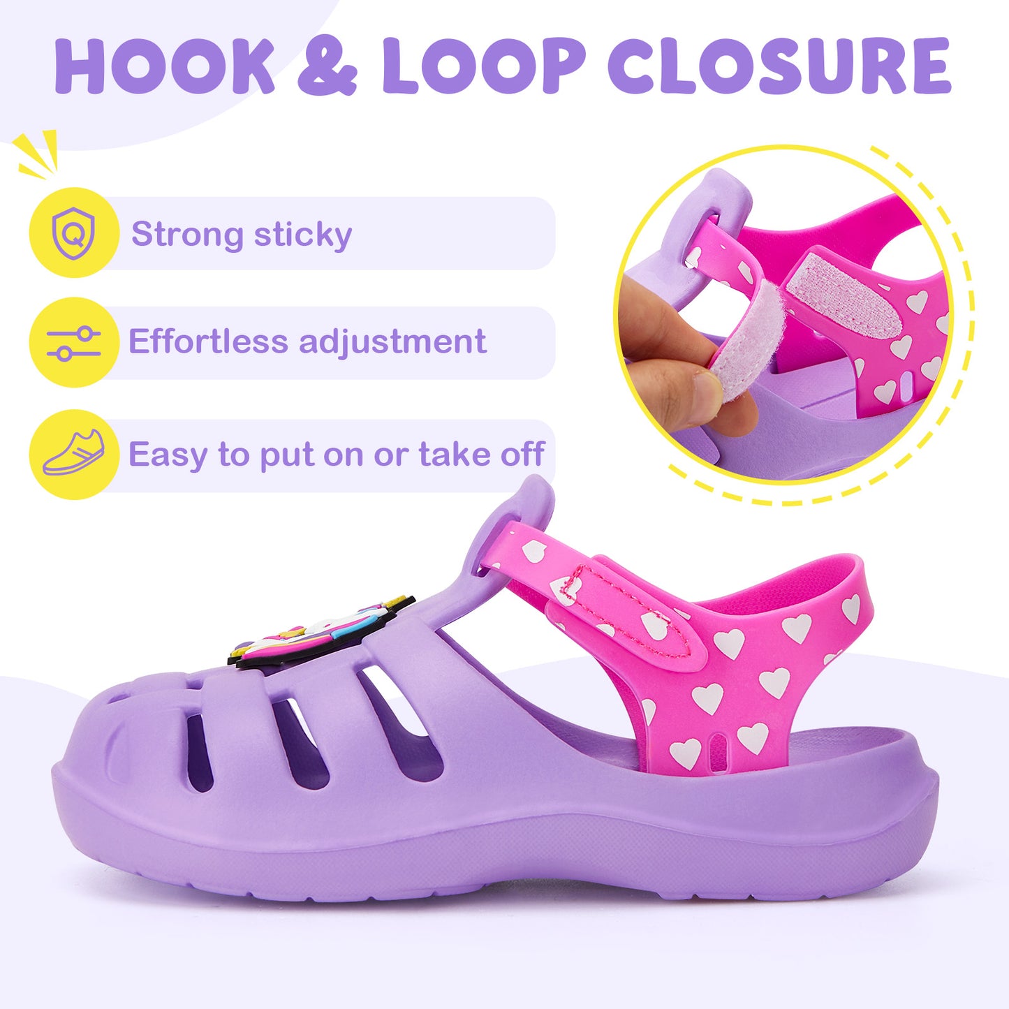 kids purple ice cream unicorn roman sandals - sweet magical beach shoes - funcoo
