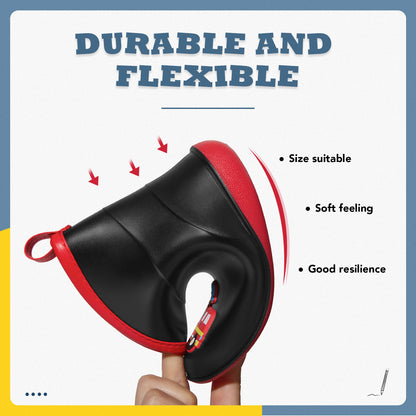 Kids-Toddler Black Car Cartoon Kids Rain Boots