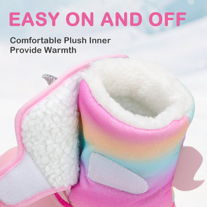 Toddler Girl Pink Unicorn Winter Snow Boots