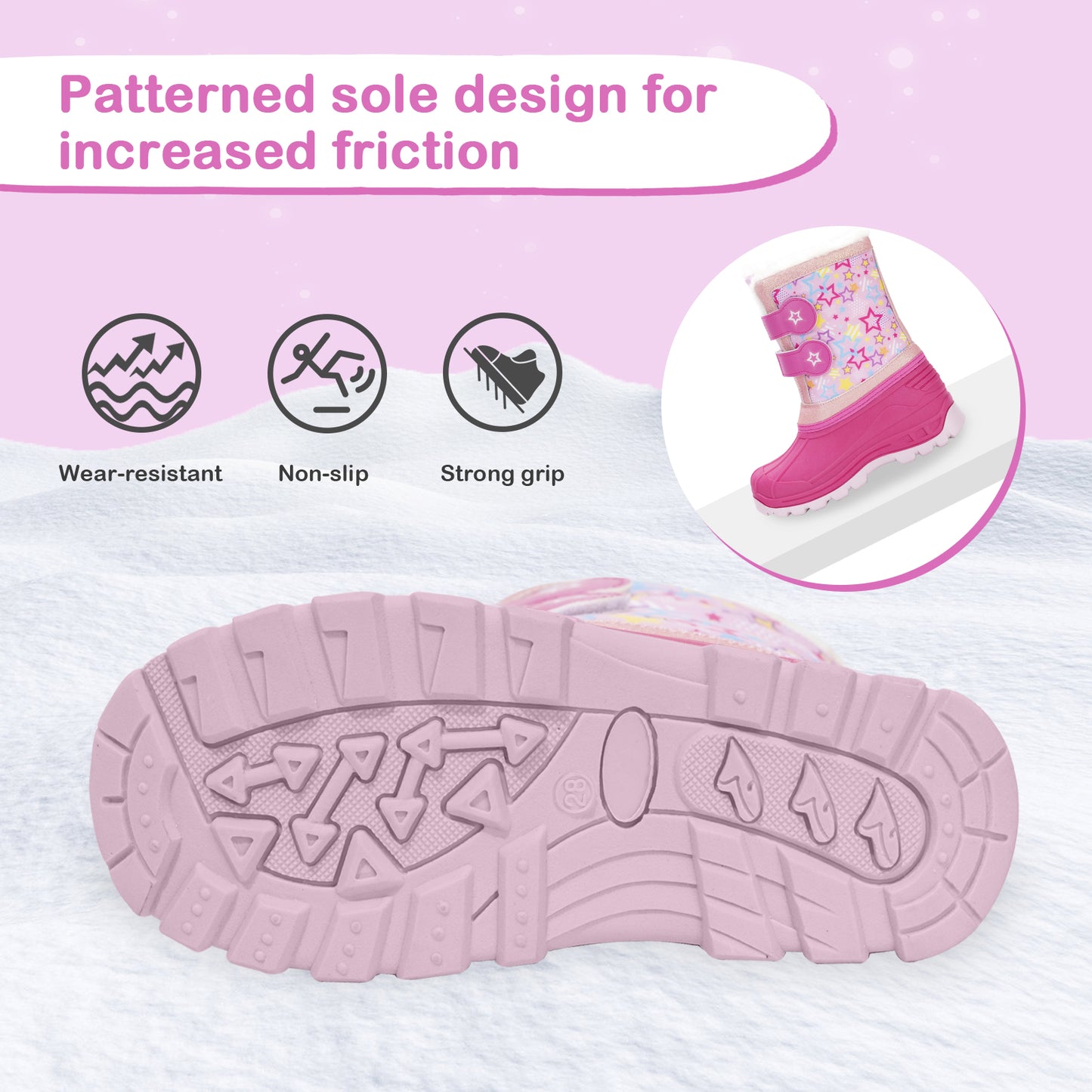 toddler girls star winter snow boots