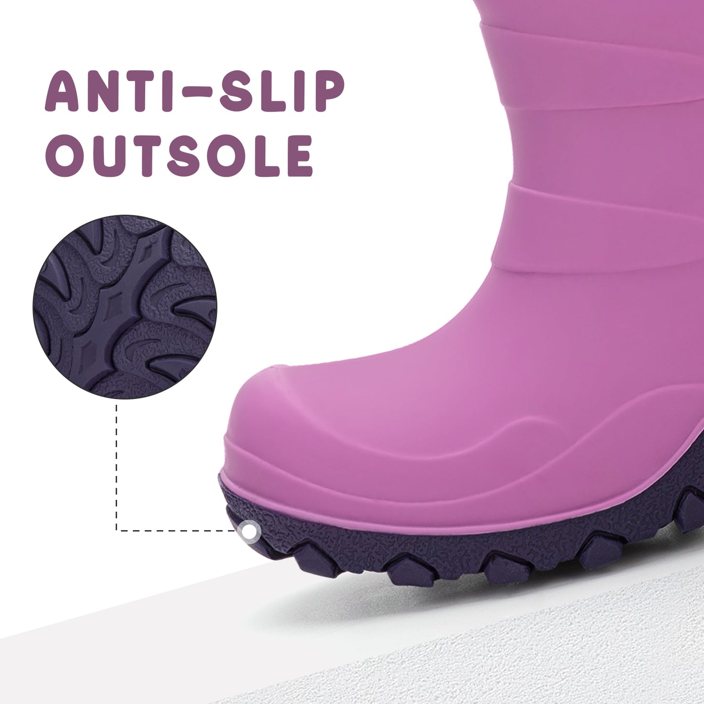 toddler kids purple winter rain boots