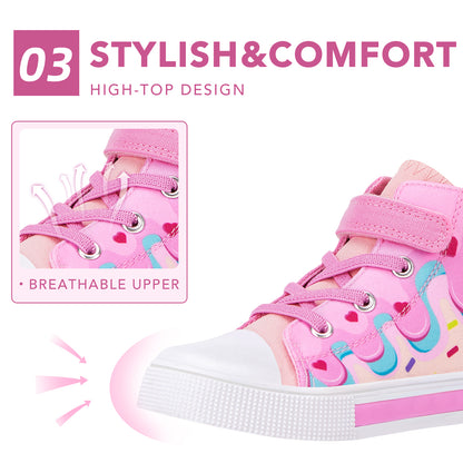 Light Up High Top Canvas Kids Sneakers - FUNCOO