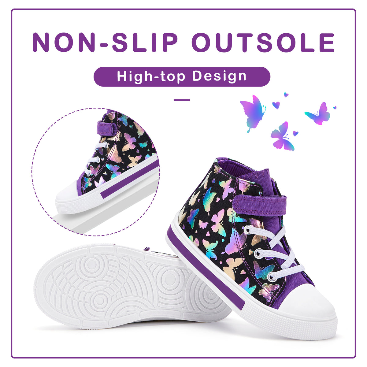 euxterpa girls light up high top canvas sneakers