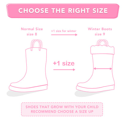 Light Up Warm Kids Rain Boots