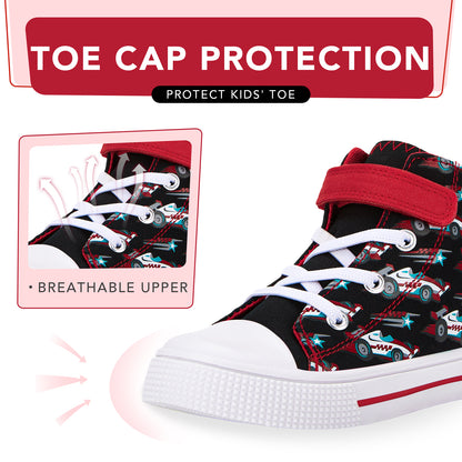 High Top Kids red blue star racing Sneakers