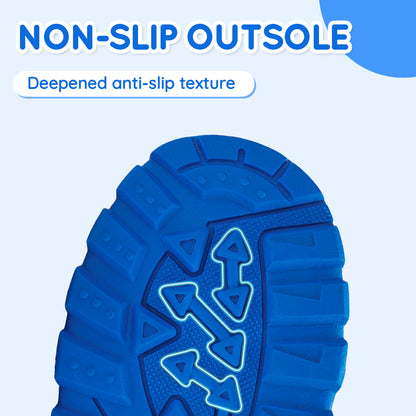Toddler Girls Yellow dinosaur with snowflakes on a blue background Winter Snow Boots