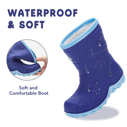 Toddler Kids Navy Winter Rain Boots