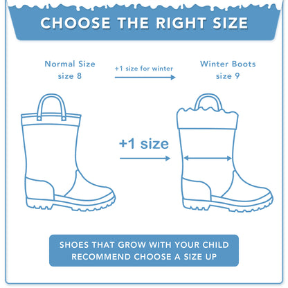 Light Up Warm Kids Rain Boots - FUNCOO