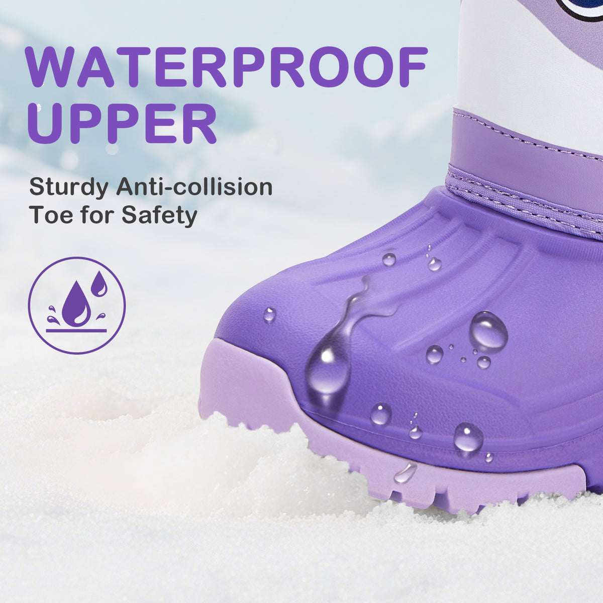 toddler boy purple narwhal winter snow boots