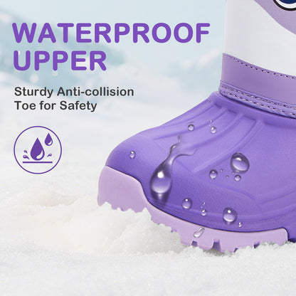 Toddler Boy Purple Narwhal Winter Snow Boots