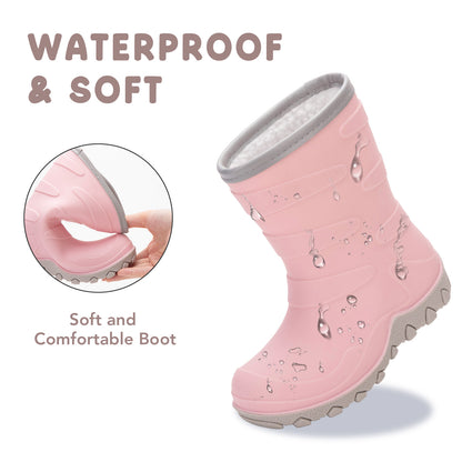 Toddler Kids Pink Winter Rain Boots