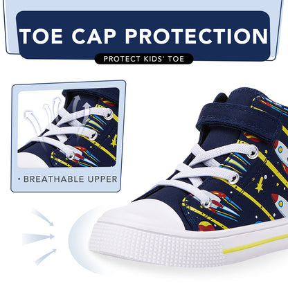 High Top Kids yellow bar rocket Sneakers