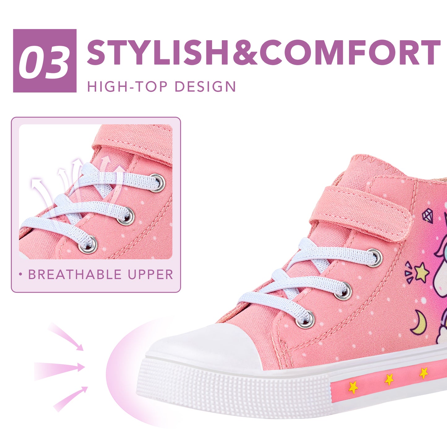 light up high top canvas kids sneakers - funcoo