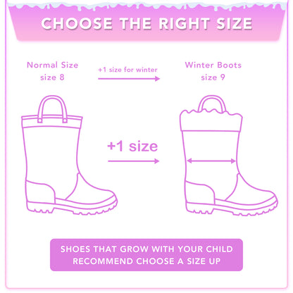 EUXTERPA Butterfly Warm Light Up Girls Rain Boots