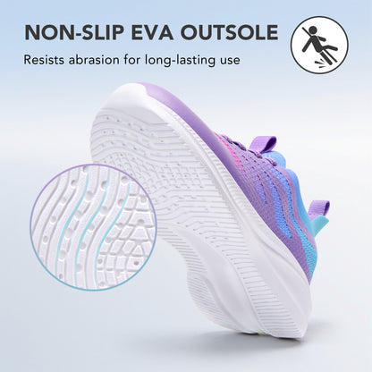 Boys Girls Shoes Unisex Kids Slip on School Sneakers Pink-purple-blue gradient