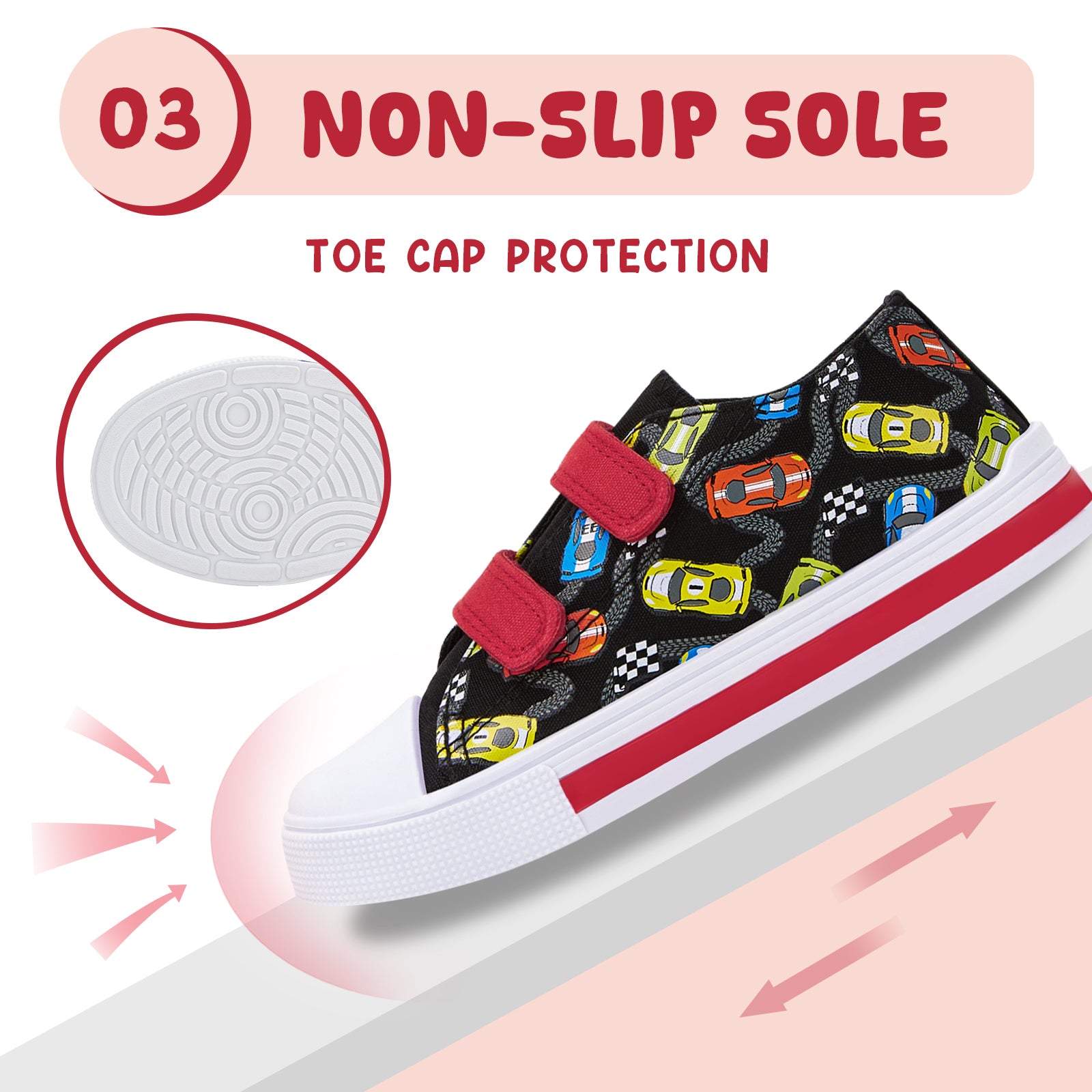 Light Up Dual Straps Canvas Shoes - FUNCOO