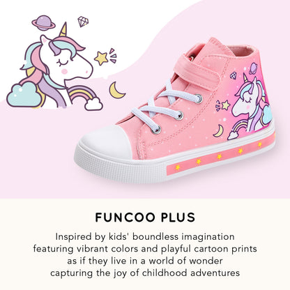 Light Up High Top Canvas Kids Sneakers - FUNCOO
