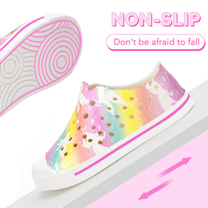 Kids Rainbow Pegasus Unicorn Summer Sandals - Magical Beach Shoes - FUNCOO