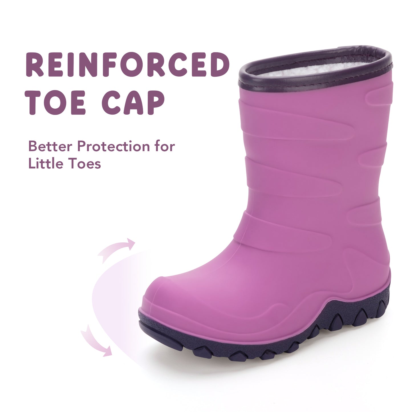 toddler kids purple winter rain boots