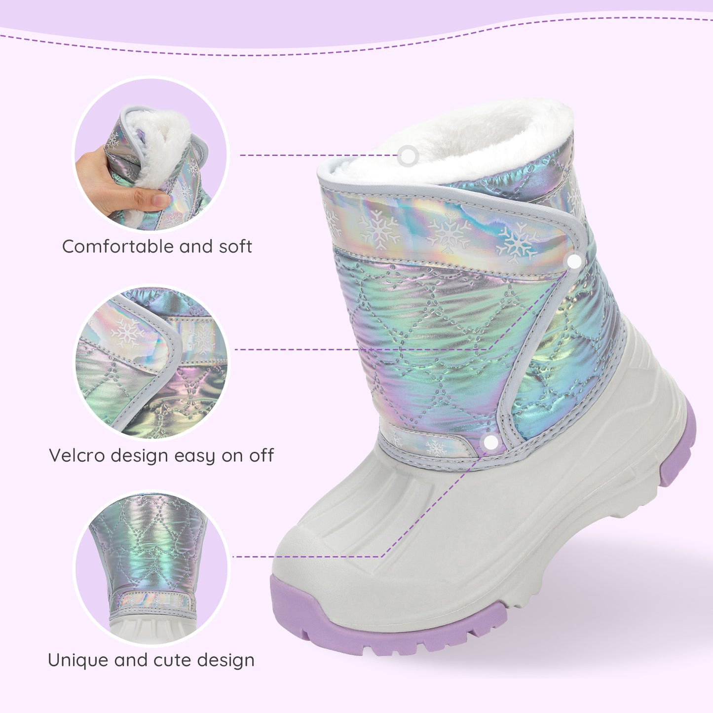 toddler girl gray winter snow boots