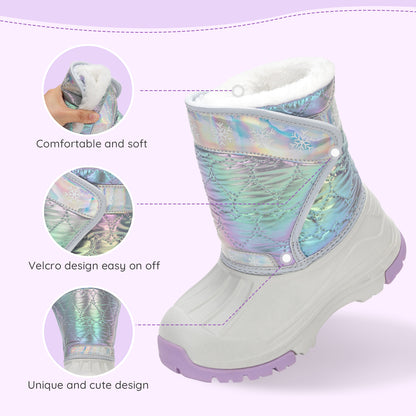 Toddler Girl Gray Winter Snow Boots