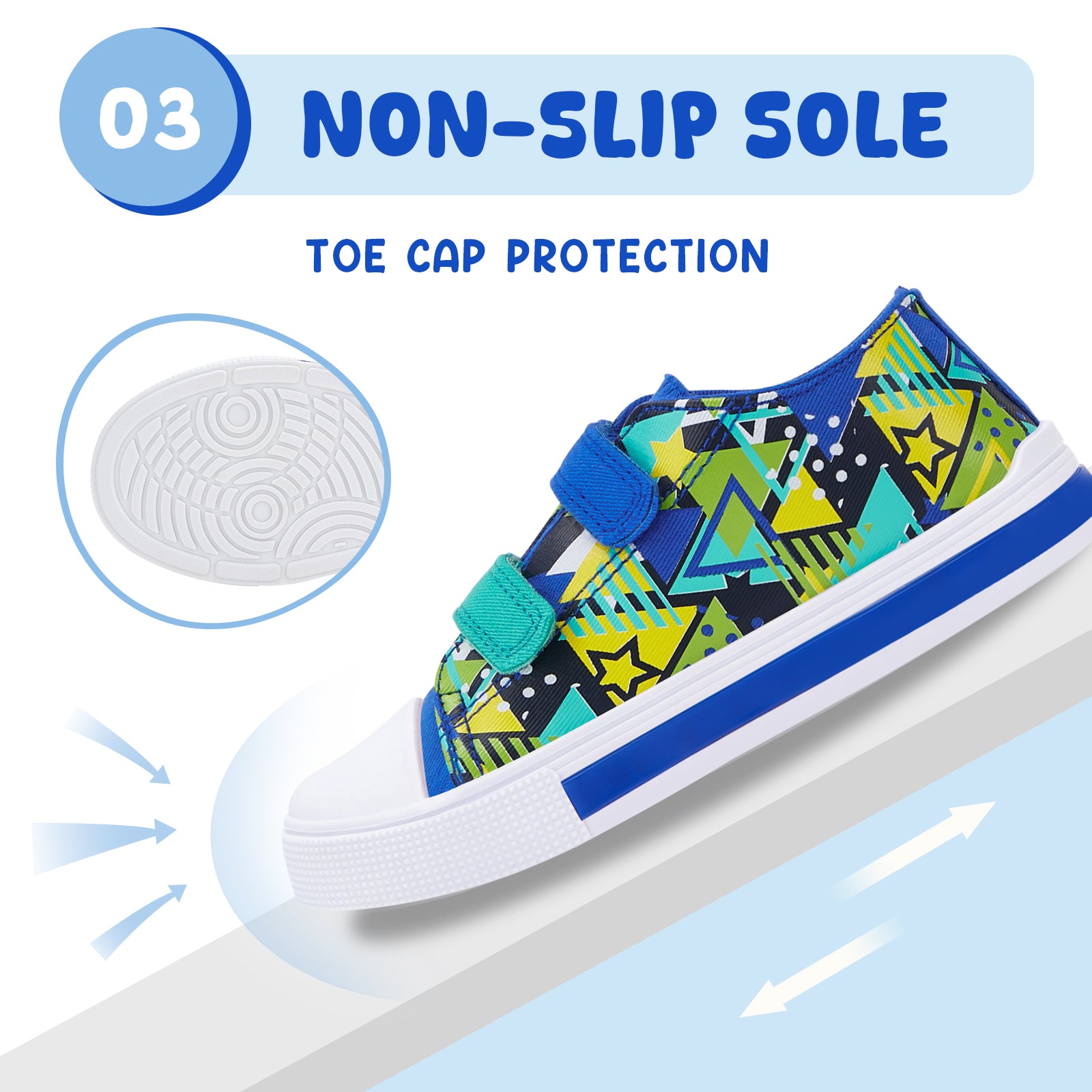 Light Up Dual Straps Canvas Shoes - FUNCOO