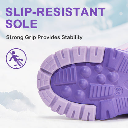 Toddler Boy Purple Narwhal Winter Snow Boots
