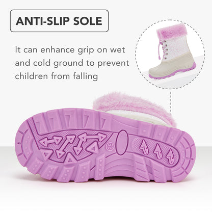 Toddler Girls White Glitter Winter Snow Boots