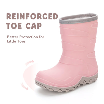 Toddler Kids Pink Winter Rain Boots