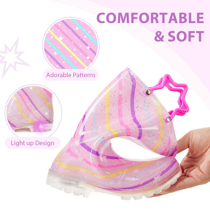 Light Up Fashion Kids Rain Boots with Handles - FUNCOO