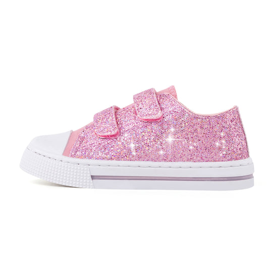Sneakers Pink Sparkle Girls Walking Shoes