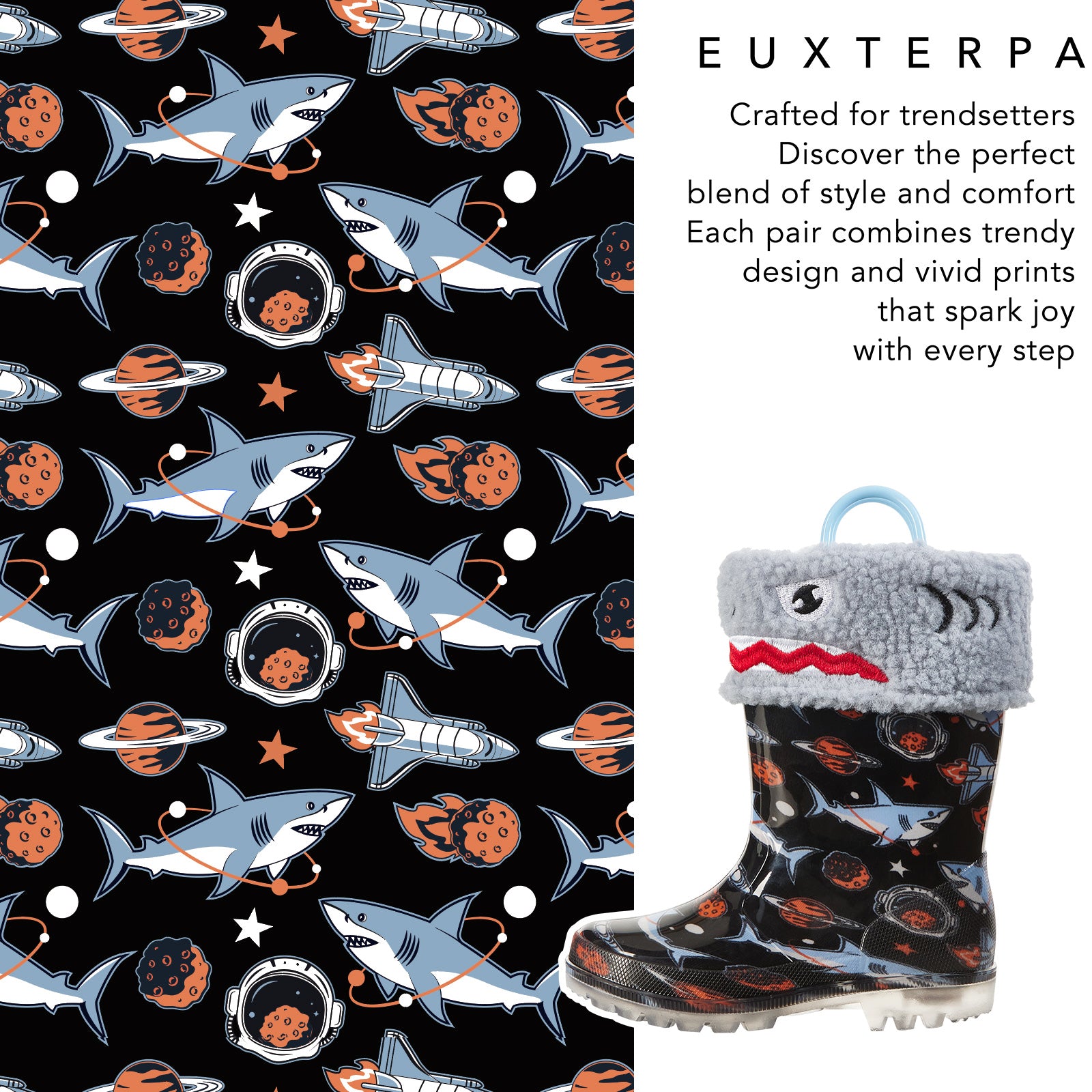 Light Up Warm Kids Rain Boots - FUNCOO