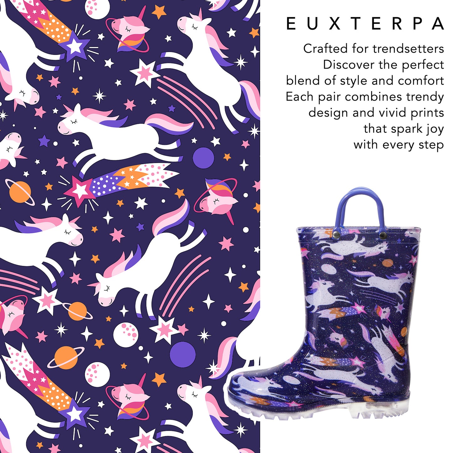 light up fashion rain boots with handles