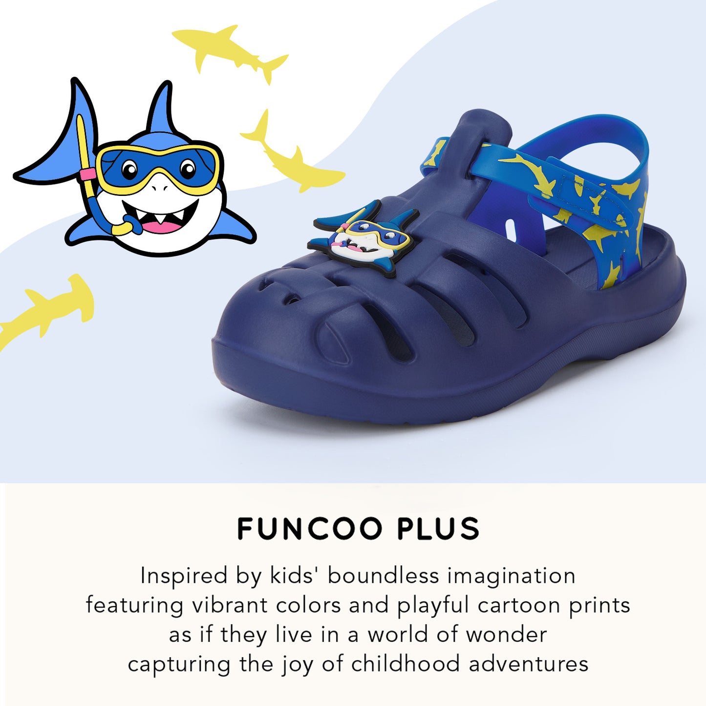 kids blue diving shark roman sandals - ocean shark gladiator beach shoes - funcoo