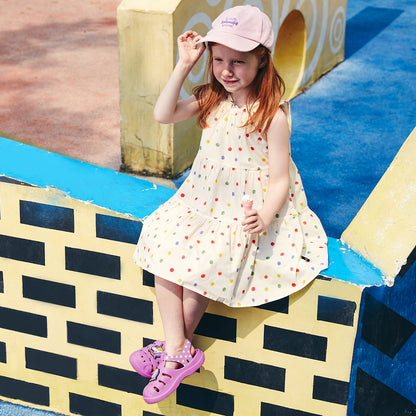 Kids Pink Smiling Unicorn Roman Sandals - Happy Face Gladiator Beach Shoes - FUNCOO