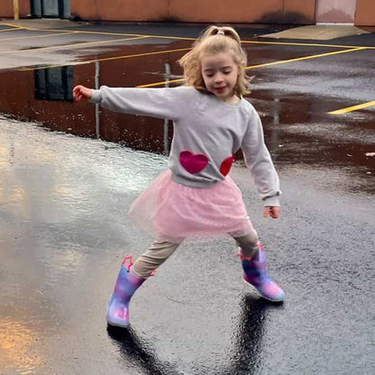 Light Up Fashion Kids Rain Boots with Handles - FUNCOO