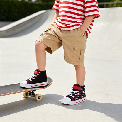 High Top Kids red blue star racing Sneakers