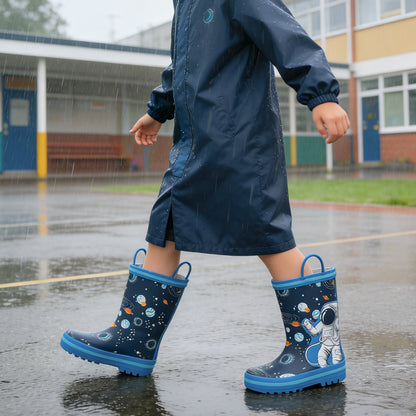 Space Astronaut Toddler Kids Rubber Rain Boots - FUNCOO