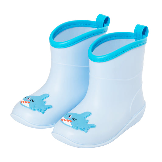 Kids-Toddler Rain Boots Children Blue Shark Waterproof Boots for Boys and Girls 2-5 Years Old